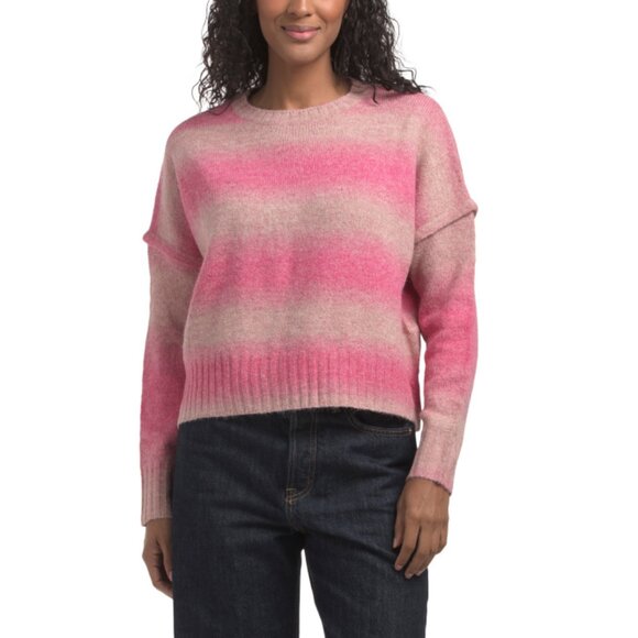 WISHLIST Fuschia Ombre Striped Sweater - Picture 1 of 2